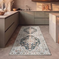 Wasbare loper - Domingo Mandala Donkergroen