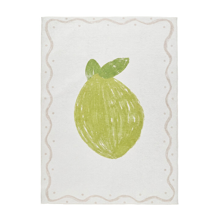 Wasbaar kindervloerkleed - Mick Limoen Groen - 1