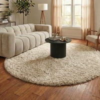Rond Shaggy vloerkleed - Blaze Beige