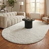 Ovaal Shaggy vloerkleed - Blaze Wit - thumbnail