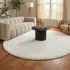 Rond Shaggy vloerkleed - Blaze Wit - thumbnail