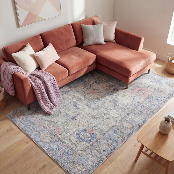 Vintage vloerkleed - Matteo Oriental Blauw/Beige