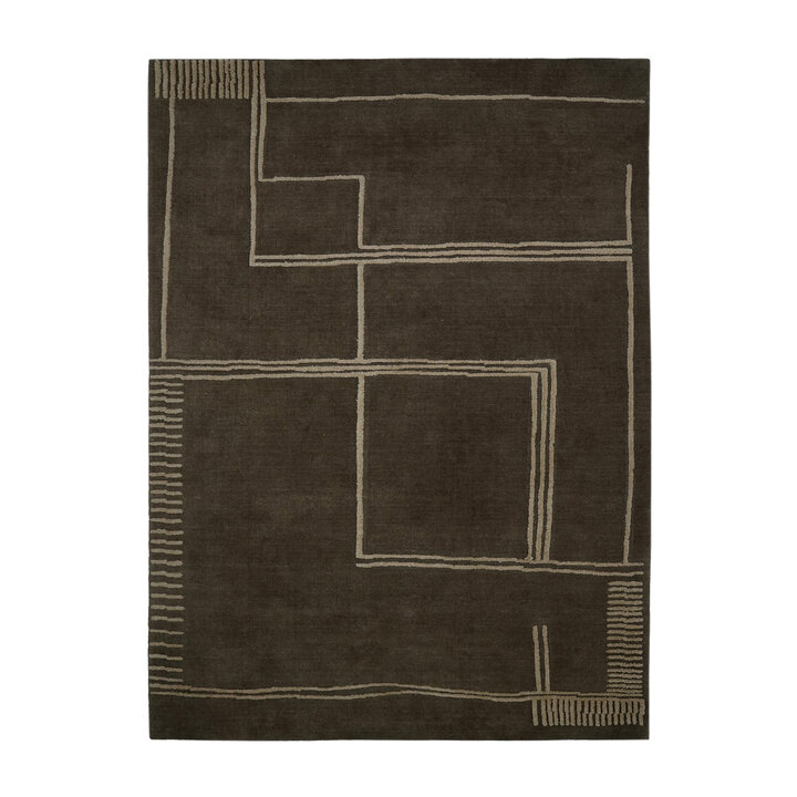 Wollen vloerkleed - Harvey Lines Bruin - 1