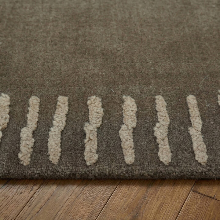 Wollen vloerkleed - Harvey Lines Bruin - 4