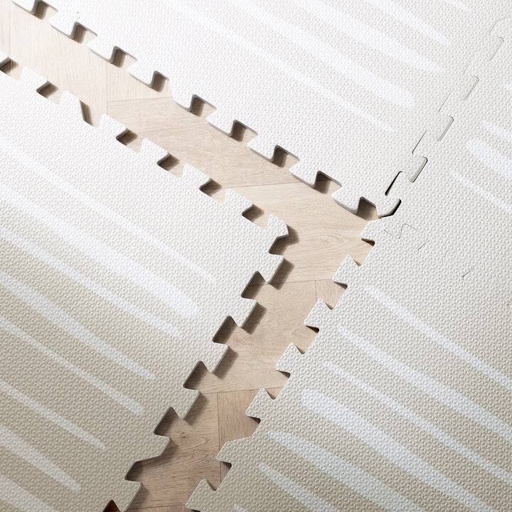 Foam puzzelmat - Alfie XL Stripes Grijs/Beige  - 3