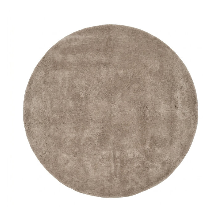 Rond wollen vloerkleed - Leone Taupe - 1