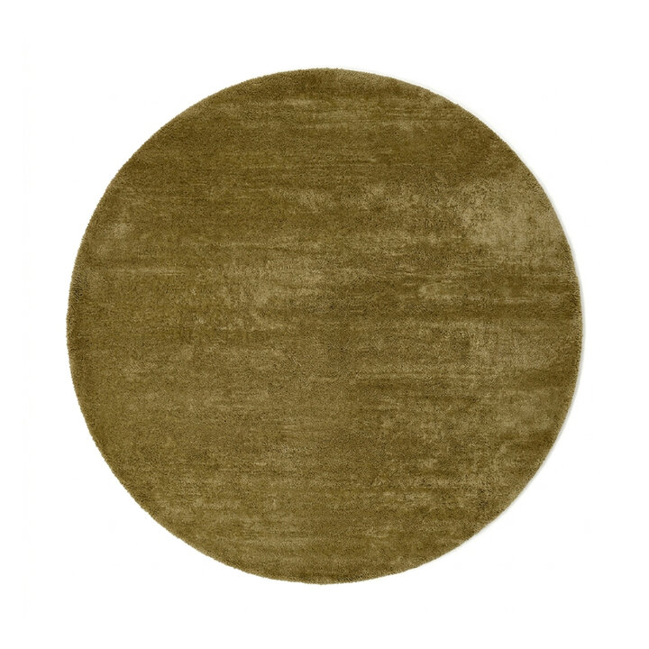 Rond wollen vloerkleed - Leone Olijfgroen - 1