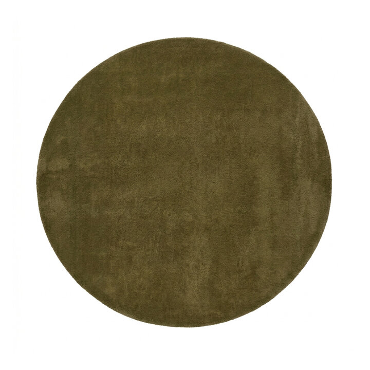 Rond wollen vloerkleed - Leone Groen - 1