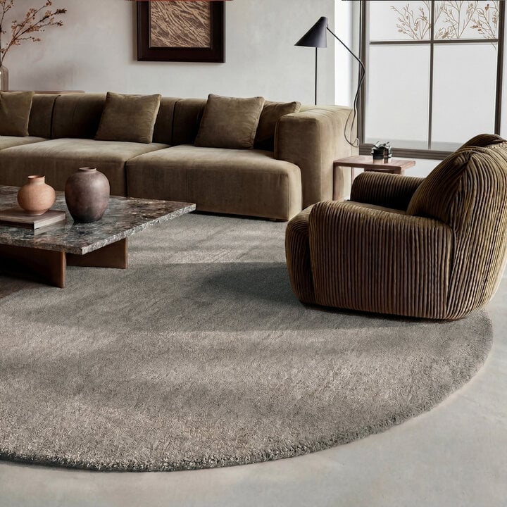 Rond wollen vloerkleed - Leone Grijs