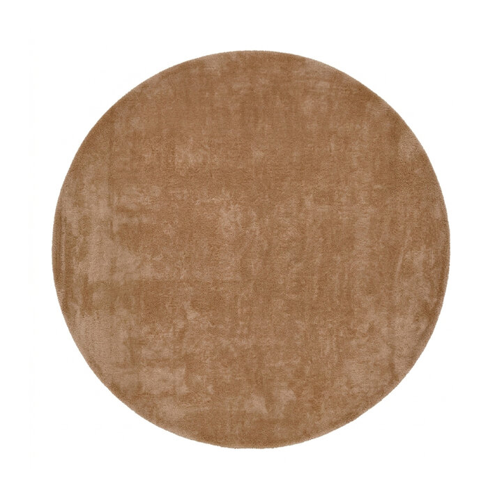 Rond wollen vloerkleed - Leone Bruin - 1