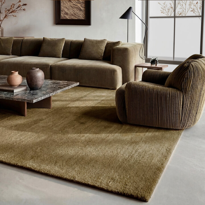 Wollen vloerkleed - Leone Olijfgroen