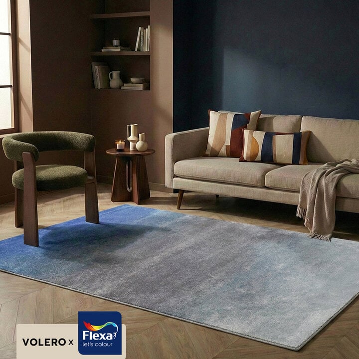 Abstract vloerkleed - Mellow Blauw