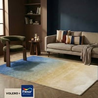 Abstract vloerkleed - Mellow Blauw/Geel