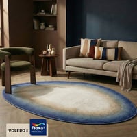 Organisch vloerkleed - Mellow Blauw/Geel