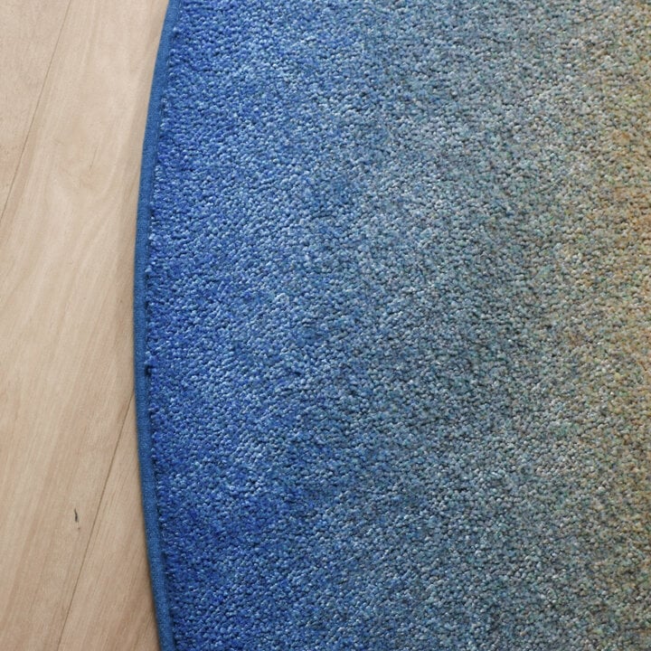 Organisch vloerkleed - Mellow Blauw/Geel - 4