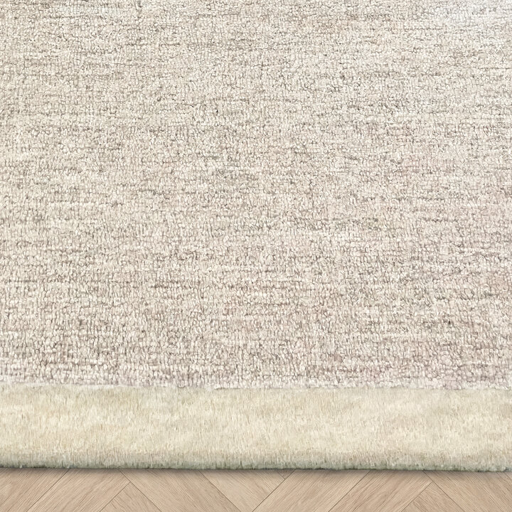 Rond vloerkleed laagpolig - Elena Border Beige - 4
