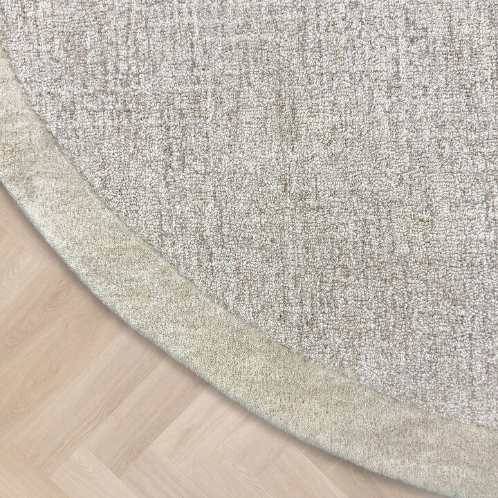 Rond vloerkleed laagpolig - Elena Border Taupe - 3