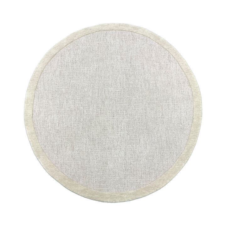 Rond vloerkleed laagpolig - Elena Border Taupe - 1