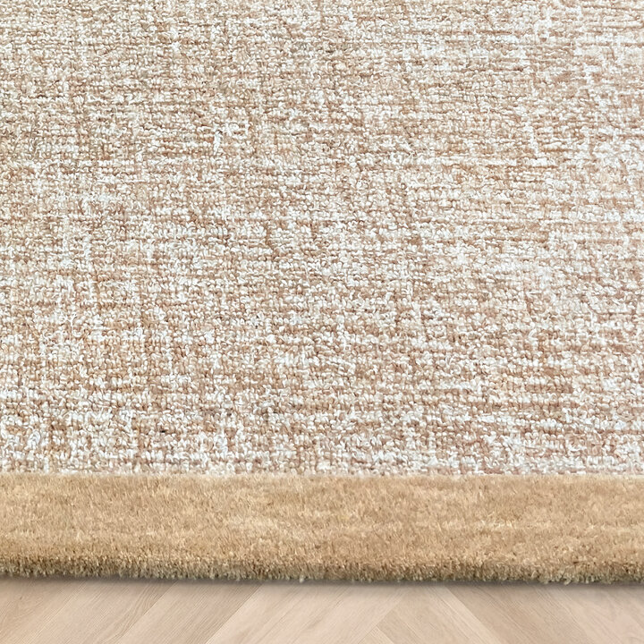 Rond vloerkleed laagpolig - Elena Border Bruin - 4