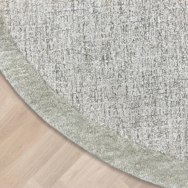 Rond vloerkleed laagpolig - Elena Border Groen - 3