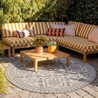 Rond Buitenkleed - Summer Oriental Grijs