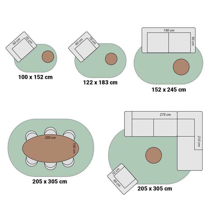Ovaal laagpolig vloerkleed - Cozy Taupe - 7