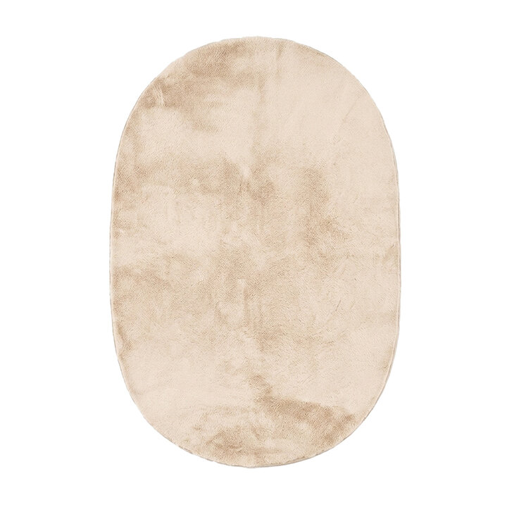 Ovaal laagpolig vloerkleed - Cozy Creme - 1