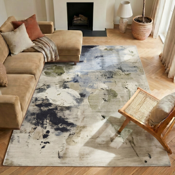 Abstract vloerkleed - Amelie Donkerblauw