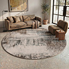 Rond abstract vloerkleed - Xavier Scratch Taupe/Rood - thumbnail