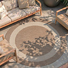 Rond In- & Outdoor vloerkleed - Sierra Border Beige/Creme - thumbnail