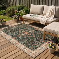 Vintage buitenkleed - Santo Flora Donkergroen