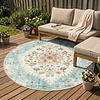 Rond vintage buitenkleed - Santo Mandala Lichtblauw - thumbnail