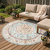 Rond vintage buitenkleed - Santo Medaillon Lichtblauw - thumbnail