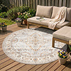Rond vintage buitenkleed - Santo Flora Lichtgrijs - thumbnail