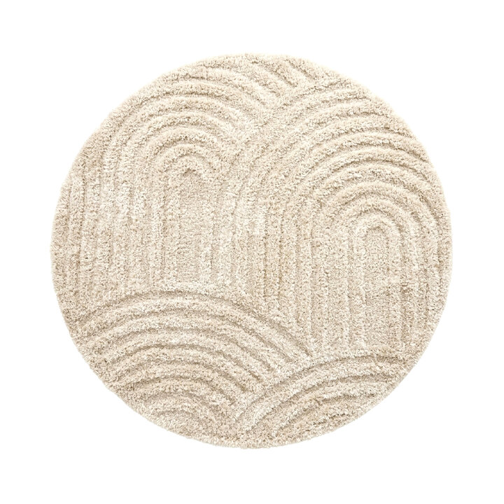 Rond Scandinavisch vloerkleed - Lova Arches Beige  - 1