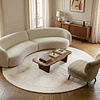 Rond vloerkleed - Isara Border Wit - thumbnail
