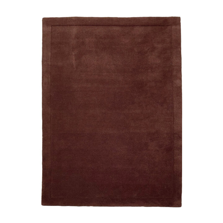 Wollen vloerkleed - Isara Border Donkerbruin - 1