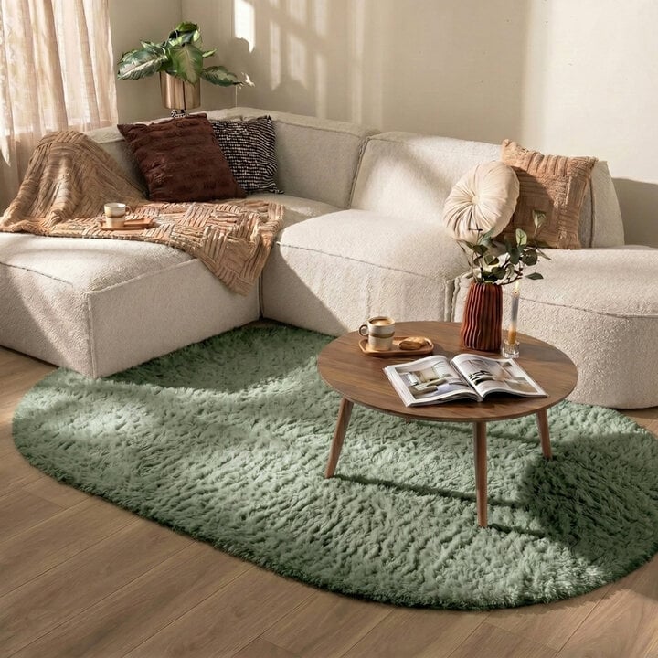 Ovaal Shaggy vloerkleed - Blaze Groen