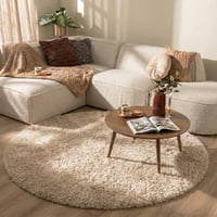 Rond Shaggy vloerkleed - Blaze Beige