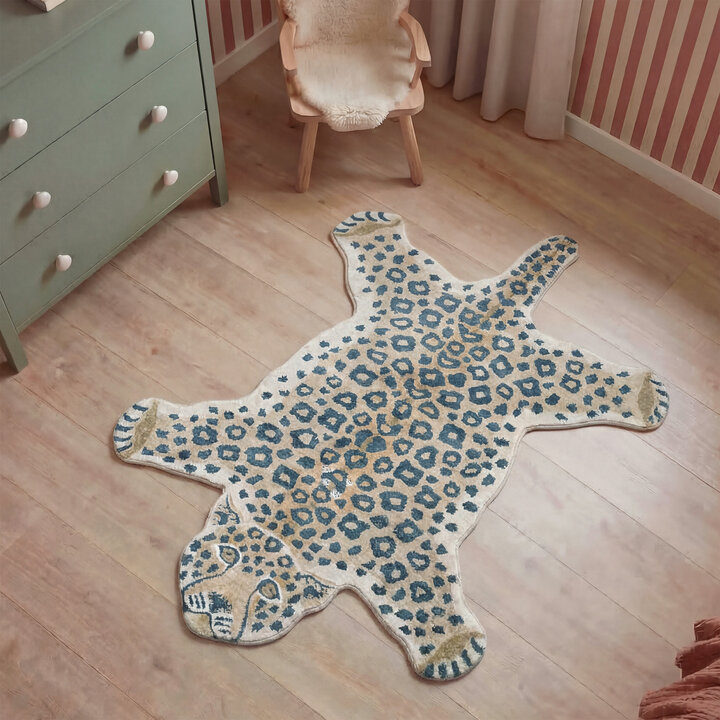 Wasbaar kindervloerkleed - Wild Panter Naturel