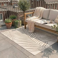 Jute buitenkleed - Nomad Leaves Creme