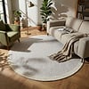 Rond vloerkleed laagpolig - Elena Border Taupe - thumbnail