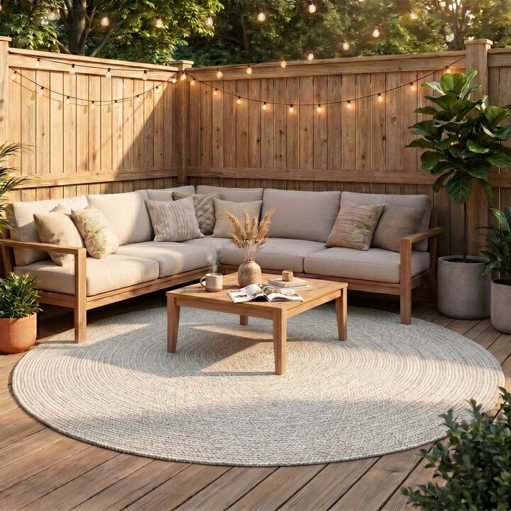 Rond binnen- & buitenkleed - Bali Wit