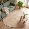 Rond Scandinavisch vloerkleed - Charm Curves Beige - thumbnail