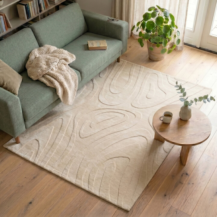 Scandinavisch vloerkleed - Charm Shapes Beige