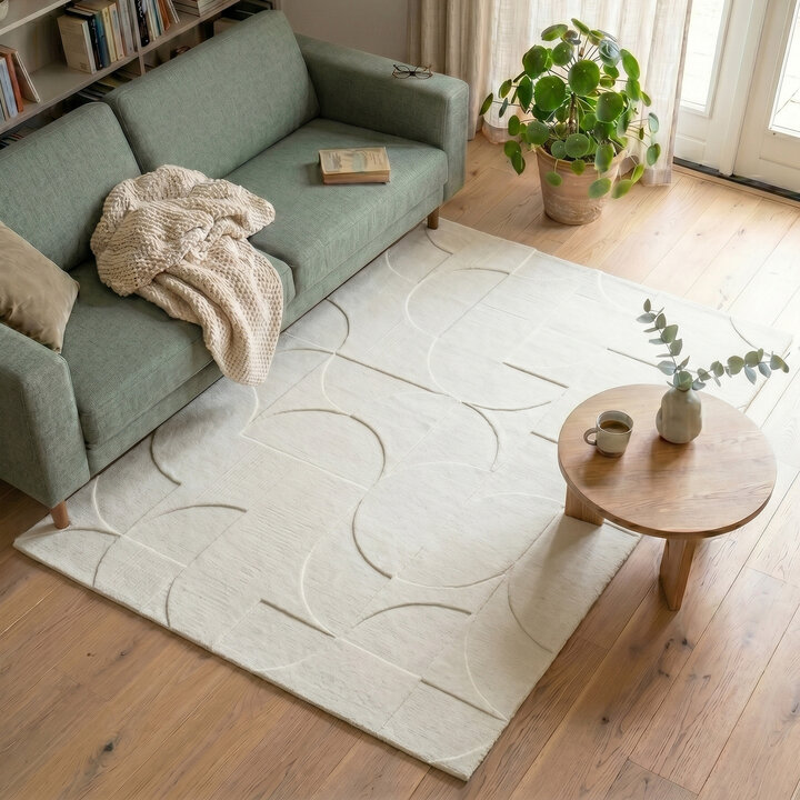 Scandinavisch vloerkleed - Charm Circles Wit