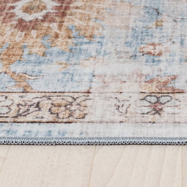 Rond oosters vloerkleed - Leyla Medaillon Lichtblauw - 4