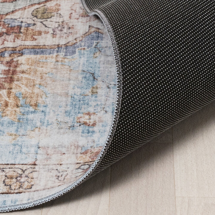 Rond oosters vloerkleed - Leyla Medaillon Lichtblauw - 5