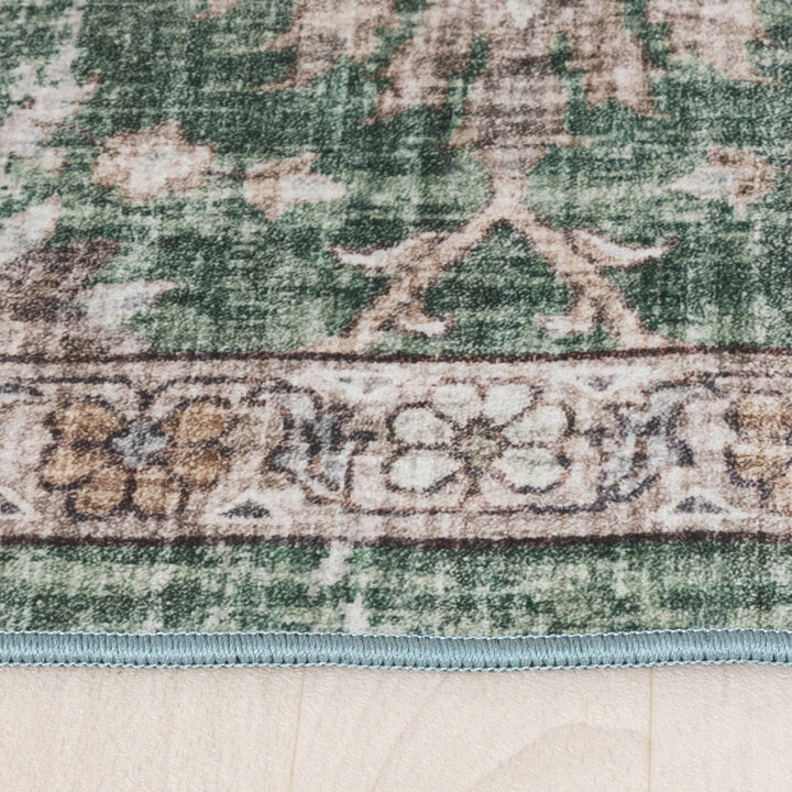 Rond oosters vloerkleed - Leyla Medaillon Groen - 4