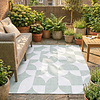 Abstract buitenkleed - Groovy Tiles Groen  - thumbnail